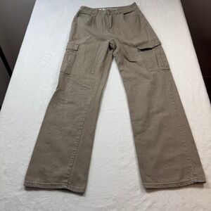 S.O.N.G. Cargo Jeans Womens 9/29 Brown Good 90s Boyfriend Cotton Utility Pants